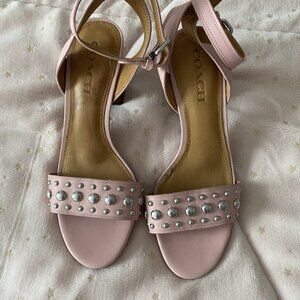 Coach Women's Sandals Size 8.5 Pink with Metal Rivets
